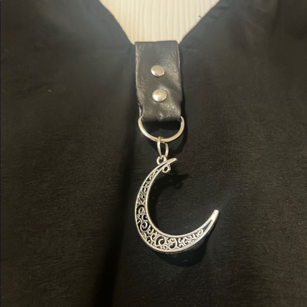 Dollskill Black Women's Top with Moon Pendant - Picture 5 of 6